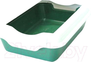 Изображение товара Туалет-лоток Homecat Бюджет с бортиком 37x27x11.5см (зеленый)