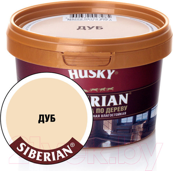 Изображение товара Шпатлевка готовая Husky Siberian По дереву -20С (800г, дуб)