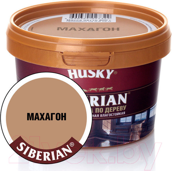 Изображение товара Шпатлевка готовая Husky Siberian По дереву -20С (800г, махагон)