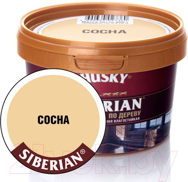 Изображение товара Шпатлевка готовая Husky Siberian По дереву -20С (400г, сосна)