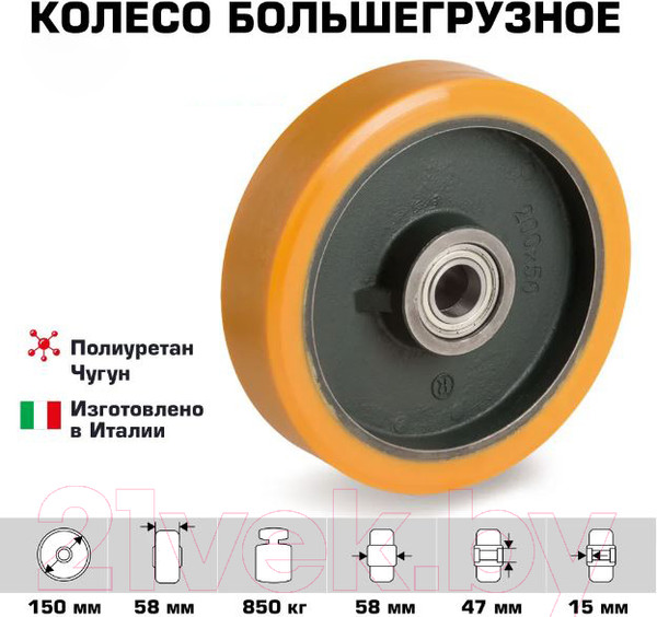 Изображение товара Колесо для тележки складской Tellure Rota 644104