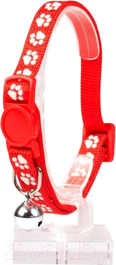 Изображение товара Ошейник Duvo Plus Белые лапки / 11160/red (красный)