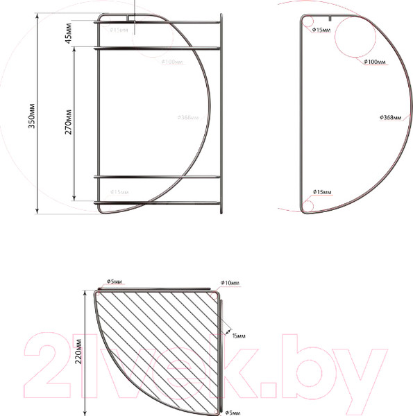 Изображение товара Полка для ванной FORA FOR-RUS002BL