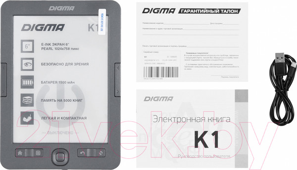 Изображение товара Электронная книга Digma K1 (темно-серый)
