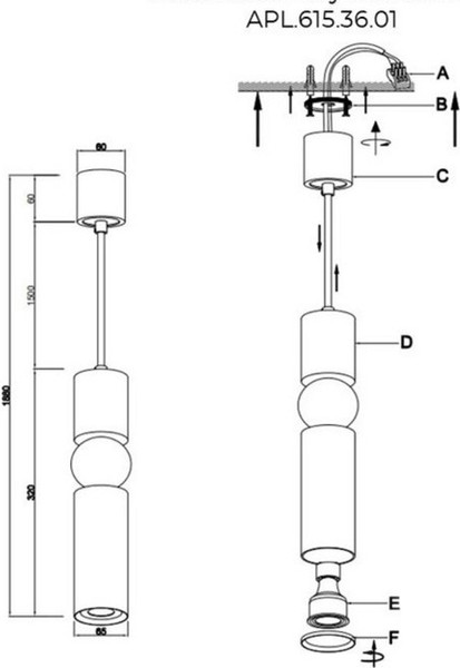 Изображение товара Потолочный светильник Aployt Brizhit APL.615.36.01