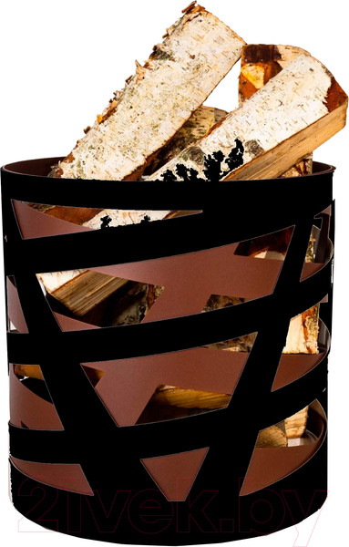 Изображение товара Дровница для камина Fire&Wood Saturn 400x400x410 (черный/коричневый)