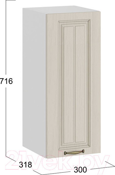 Изображение товара Шкаф навесной для кухни ТриЯ Лина 1В3 (белый/крем)