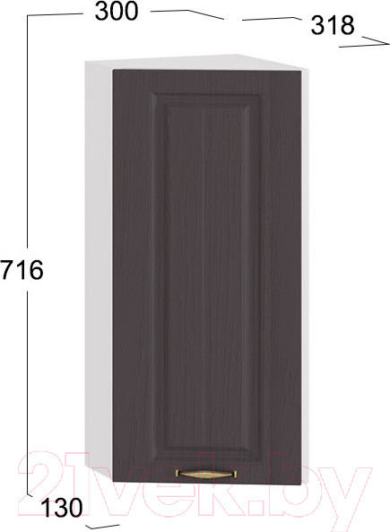 Изображение товара Шкаф навесной для кухни ТриЯ Лина 1В3Т (белый/графит)