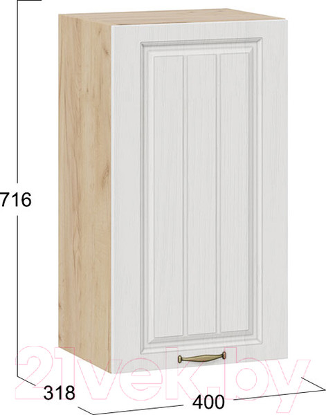 Изображение товара Шкаф навесной для кухни ТриЯ Лина 1В4 (дуб крафт золотой/белый)