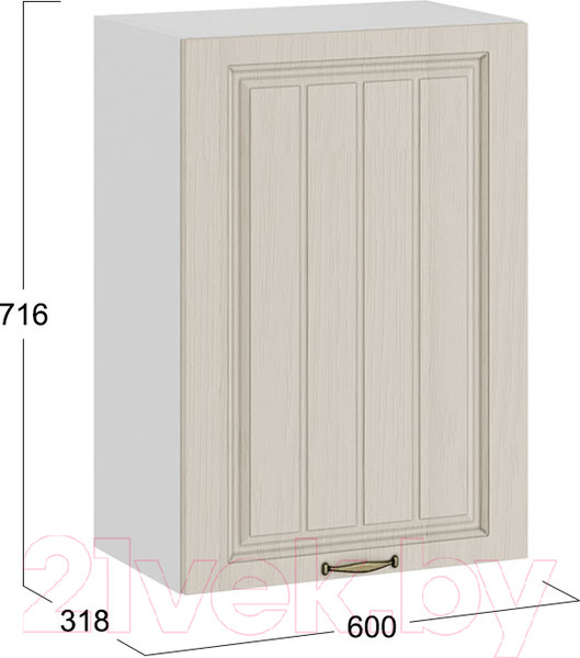 Изображение товара Шкаф навесной для кухни ТриЯ Лина 1В5 (белый/крем)