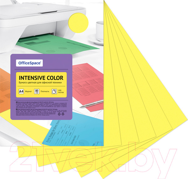 Изображение товара Бумага OfficeSpace Intensive Color A4 / IC_38227 (100л, желтый)