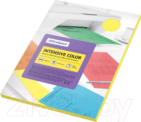Изображение товара Бумага OfficeSpace Intensive Color A4 / IC_38227 (100л, желтый)