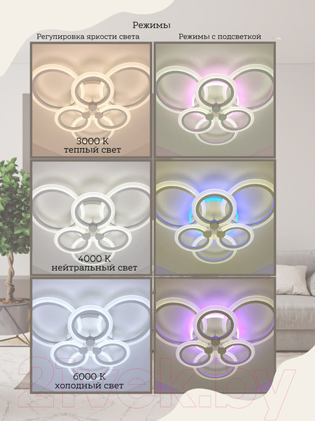 Изображение товара Потолочный светильник Mirastyle Диод JX-19094/3+3 WH ML