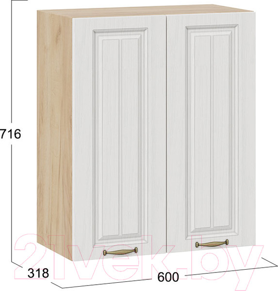 Изображение товара Шкаф навесной для кухни ТриЯ Лина 1В6 (дуб крафт золотой/белый)