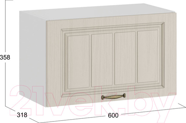 Изображение товара Шкаф под вытяжку ТриЯ Лина 1В6Г (белый/крем)