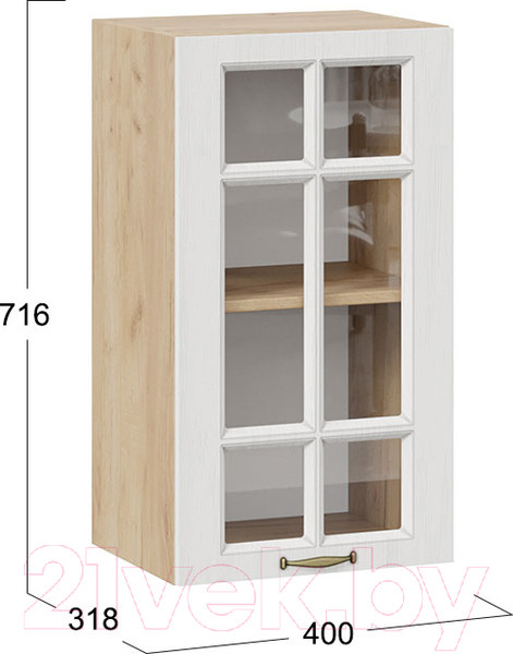 Изображение товара Шкаф навесной для кухни ТриЯ Лина 1В4С (дуб крафт золотой/белый)