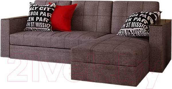 Изображение товара Диван угловой Асмана Фаворит без бара (кватро 04/венге)