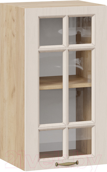 Изображение товара Шкаф навесной для кухни ТриЯ Лина 1В4С (дуб крафт золотой/крем)