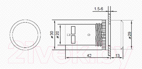 Изображение товара Кнопка для пульта Rexant EB22 / 36-5530 (возвратная, красный)