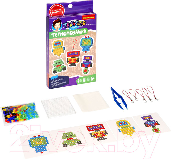 Изображение товара Развивающая игра Bondibon Термомозаика 2D Роботы / ВВ5569