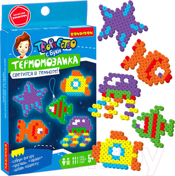 Изображение товара Развивающая игра Bondibon Термомозаика неоновая. Светится в темноте / ВВ5469