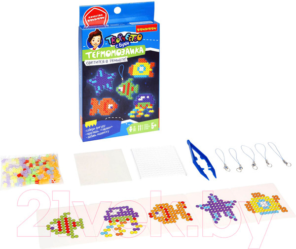 Изображение товара Развивающая игра Bondibon Термомозаика неоновая. Светится в темноте / ВВ5469