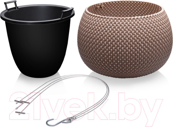 Изображение товара Кашпо Эльфпласт Lace / EP574 (серо-коричневый)