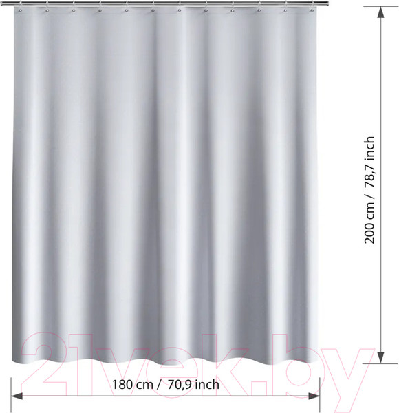 Изображение товара Шторка-занавеска для ванны FORA FOR-MIR208SIL