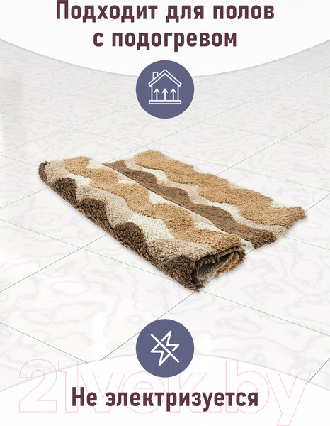 Изображение товара Коврик для ванной FORA Волны 2823-1 100BG