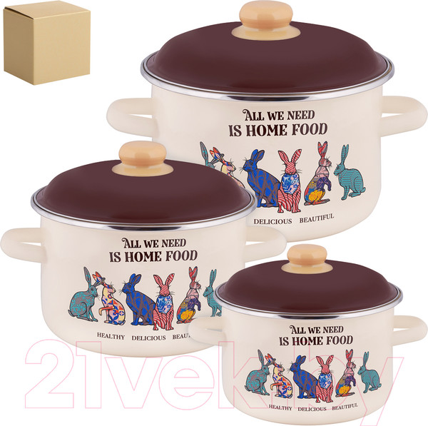 Изображение товара Набор кастрюль Appetite Зайцы 6KB191M