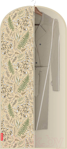 Изображение товара Чехол для одежды Hausmann HM-PICF20 (бежевый/растительный принт)