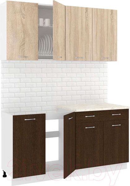 Изображение товара Кухонный гарнитур Кортекс-мебель Корнелия Лира-лайт 1.6м (дуб сонома/венге/королевский опал)