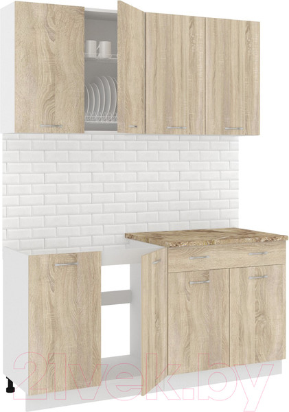 Изображение товара Кухонный гарнитур Кортекс-мебель Корнелия Лира-лайт 1.6м  (дуб сонома/мадрид)