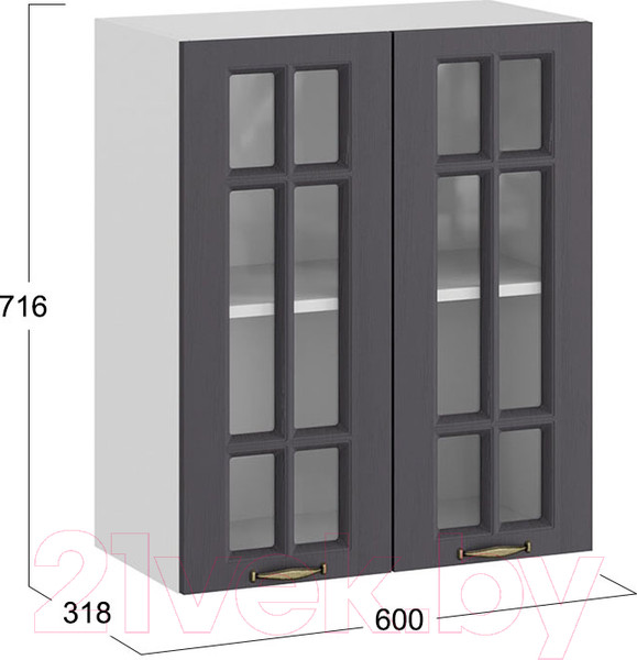 Изображение товара Шкаф навесной для кухни ТриЯ Лина 1В6С (белый/графит)