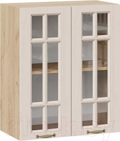 Изображение товара Шкаф навесной для кухни ТриЯ Лина 1В6С (дуб крафт золотой/крем)