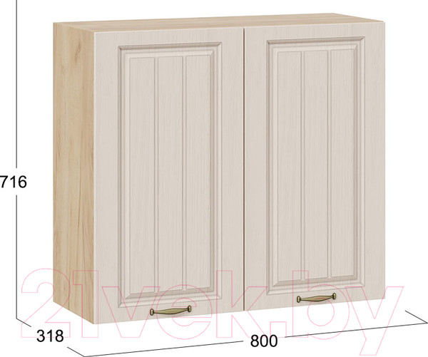 Изображение товара Шкаф навесной для кухни ТриЯ Лина 1В8 (дуб крафт золотой/крем)