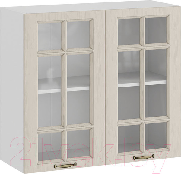 Изображение товара Шкаф навесной для кухни ТриЯ Лина 1В8С (белый/крем)