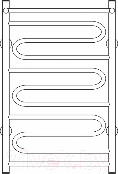 Изображение товара Полотенцесушитель водяной Gloss & Reiter Liza Lux.Л.50х100.ЛZ3.П1.G1