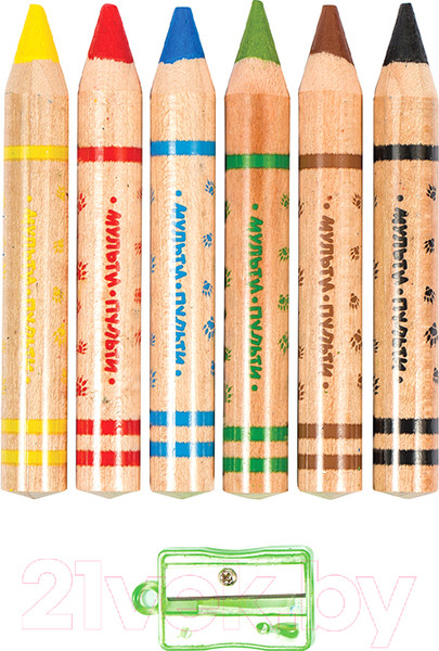 Изображение товара Набор акварельных карандашей Мульти-пульти Приключения Енота / CP_16833 (6 цветов)