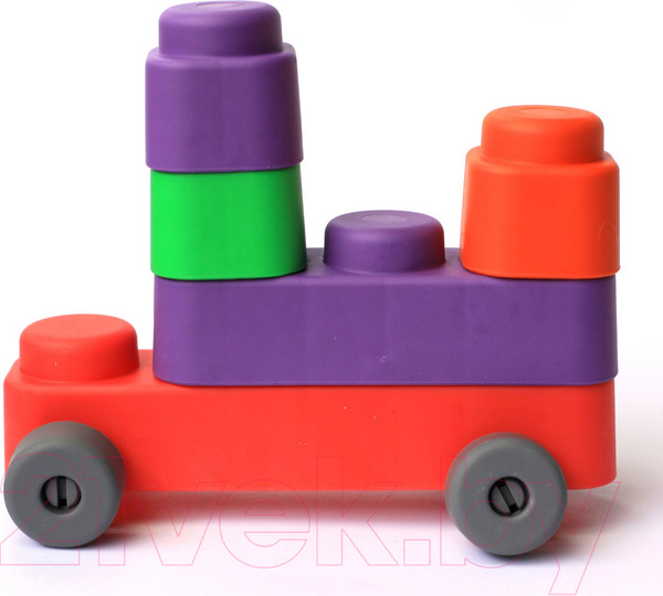 Изображение товара Конструктор Десятое королевство Мягкие кирпичики Plus. Веселый транспорт / 04031