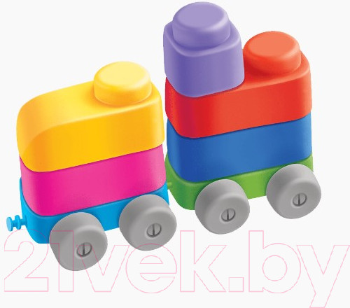 Изображение товара Конструктор Десятое королевство Мягкие кирпичики Plus. Веселый транспорт / 04031
