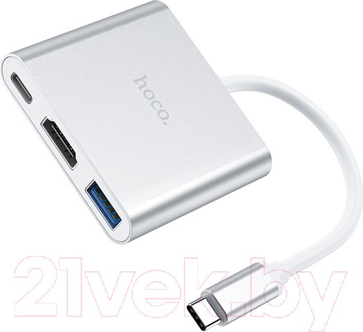 Изображение товара USB-хаб Hoco HB14 (серебристый)