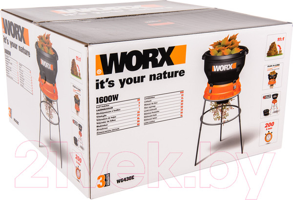 Изображение товара Садовый измельчитель электрический Worx WG430E