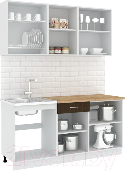 Изображение товара Кухонный гарнитур Кортекс-мебель Корнелия Лира-лайт 1.7м (дуб сонома/венге/дуб бунратти)