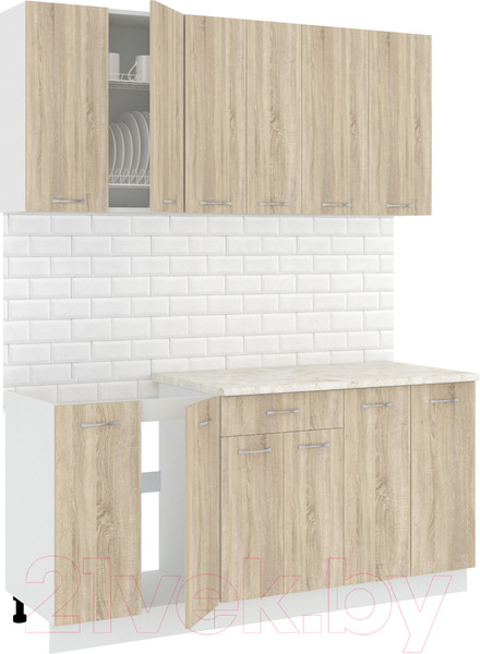 Изображение товара Кухонный гарнитур Кортекс-мебель Корнелия Лира-лайт 1.7м (дуб сонома/королевский опал)