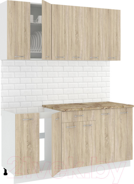 Изображение товара Кухонный гарнитур Кортекс-мебель Корнелия Лира-лайт 1.7м (дуб сонома/мадрид)