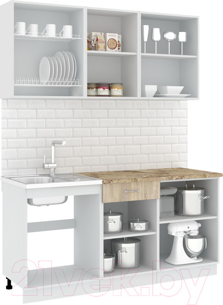 Изображение товара Кухонный гарнитур Кортекс-мебель Корнелия Лира-лайт 1.7м (дуб сонома/мадрид)