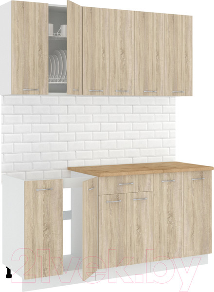 Изображение товара Кухонный гарнитур Кортекс-мебель Корнелия Лира-лайт 1.7м (дуб сонома/дуб бунратти)