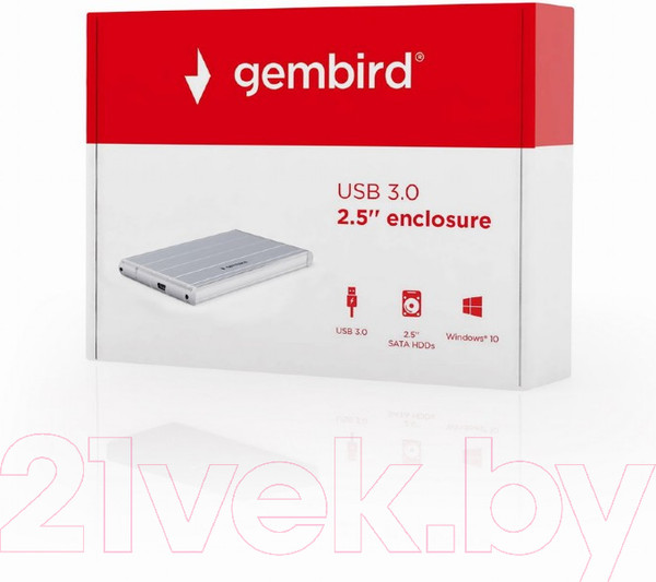 Изображение товара Бокс для жесткого диска Gembird EE2-U3S-5-S (серебристый)