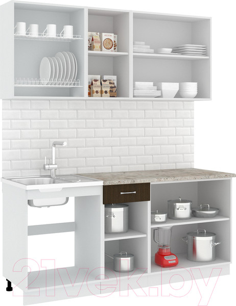 Изображение товара Кухонный гарнитур Кортекс-мебель Корнелия Лира-лайт 1.8м (дуб сонома/венге/марсель)